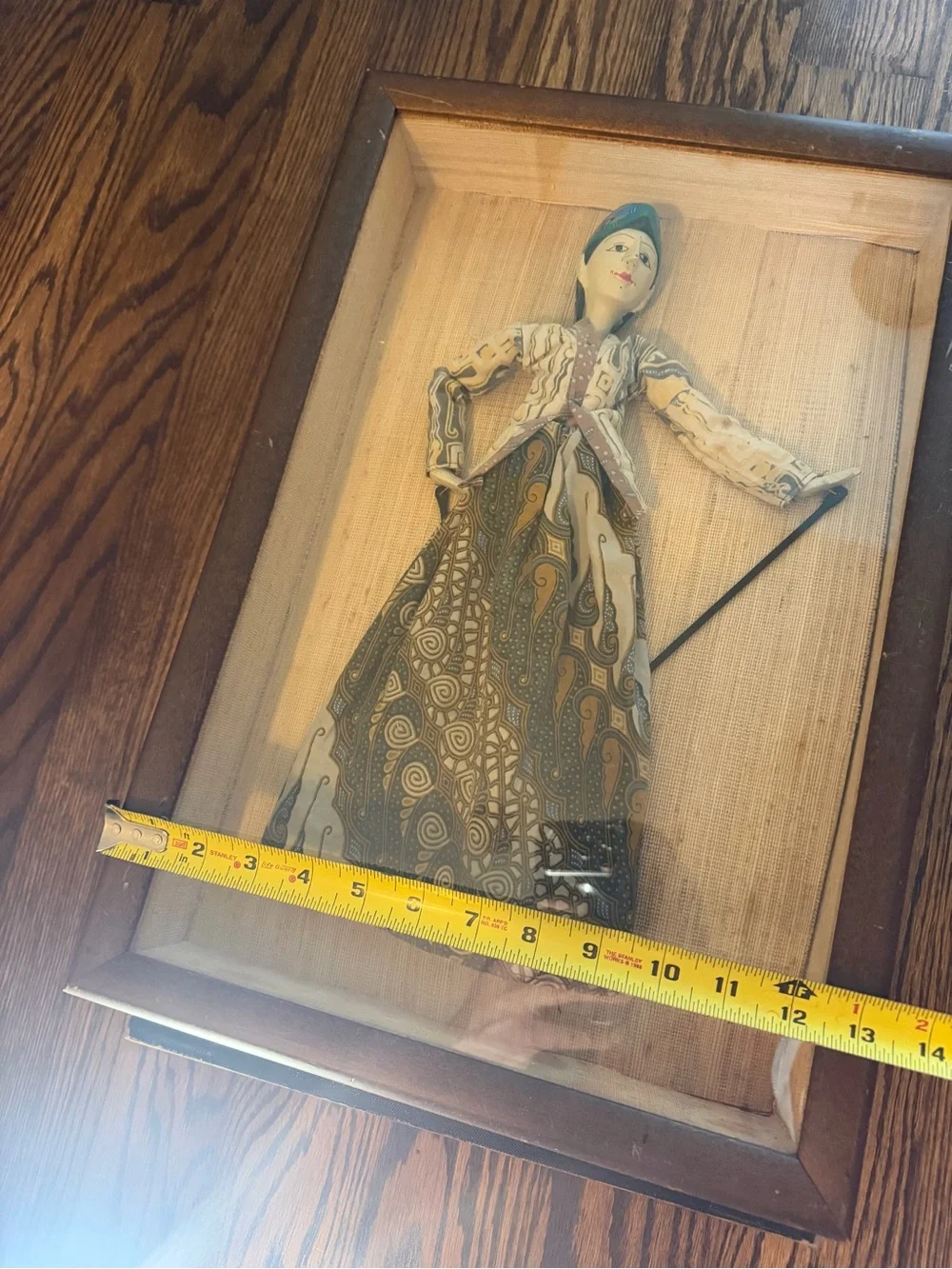 2 VTG Original Handmade Golek Wayang Indonesia Asian Stick Puppets Shadowbox